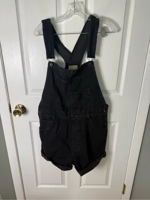 Free People We The Free Ziggy Shortalls Black XL thumbnail 2