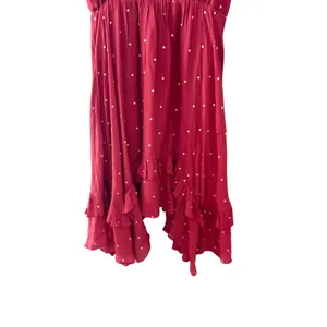Mia Joy Large Red‎ Polka Dot High-Low Ruffle Midi Dress Boho Kentucky Derby thumbnail 4