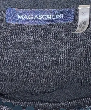 Magaschoni Black Sequin Silk & Cashmere Tunic Size XL thumbnail 4