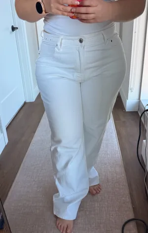 Abercrombie 90s Relaxed High-Rise Curve Love Jeans White thumbnail 2