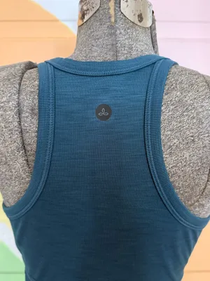 PrAna Becksa Ribbed Sports Bra Tank Teal Sz S 💛🍄 thumbnail 4