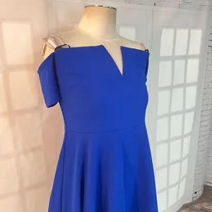 Lulu’s NWT Play the Party Cobalt Blue Off-the-Shoulder Skater Dress size xl thumbnail 6