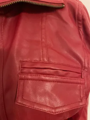 Zenana Red Faux Leather Jacket thumbnail 4