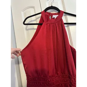 Lost + Wander Fleur Halter Maxi Dress‎ in burgundy XL thumbnail 5