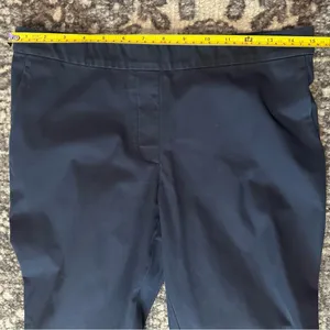 Theory Women’s Size 8 Navy Blue Thaniel Approach Cotton Stretch Trousers Pants thumbnail 9