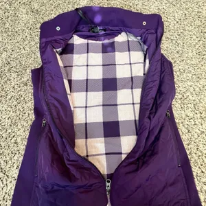 41 Hawthorn Womens Purple Quilted Vest Plaid Lined Ribbed Sides XS NWT‎ thumbnail 5