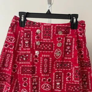 VTG Cotton Bandana Boho Cowgirl Western Red Skort 24 Red thumbnail 2