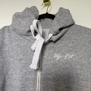 UFC Fit Women's Cropped Gray Zip-Up Hoodie with Drawstring Medium thumbnail 2