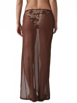 UO Got It Covered Sheer Mesh Maxi Sarong Urban Outfitters Brown S/M thumbnail 2