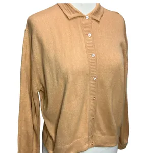 Vintage Cardigan Medium Tan Button Up Soft Knit Classic Preppy Cozy Union‎ Made thumbnail 2