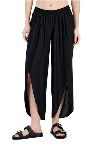 NWT Raviya Womens Front-Slit Cover Up Pants 75367 Black XL thumbnail 1