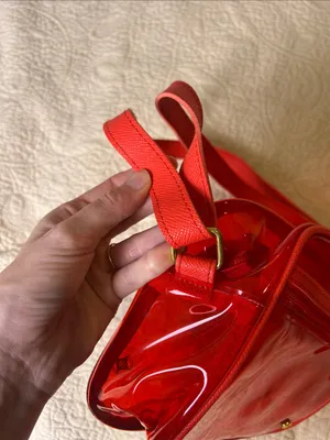 Clear Red Crossbody Bag with Adjustable Strap thumbnail 5