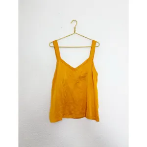 Anthropologie Floreat Tangerine Silk Cross Tank Top Camisole Blouse Cami Large thumbnail 4