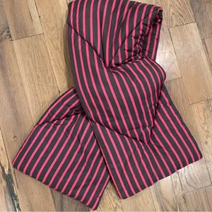 Anthropologie Maeve Striped Black Red Crossover Puffer Scarf OS NEW thumbnail 3