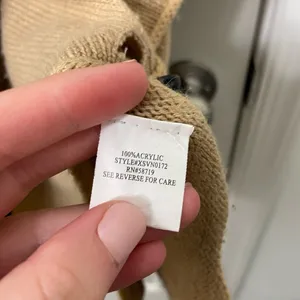 EUC NY Collection women’s black tan buttoned crossover‎ neck knit poncho sweater thumbnail 5