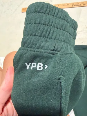 Abercrombie & fitch YPB Dark Green Elastic Waist Jogger Pants NEOKNIT S Short thumbnail 2