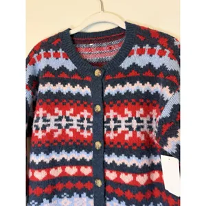 Lucky Brand Fair Isle Wool Brand Cardigan Sz S NWT With Flaw READ $128 thumbnail 4