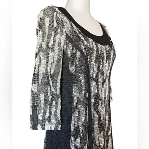 Picadilly Fashion Gothic Witchy Midi Dress Black White Layered Womens Size XS thumbnail 4