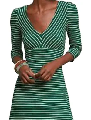 Anthropologie Maeve Green Striped Ribbed Knit Maxi Dress Small thumbnail 1