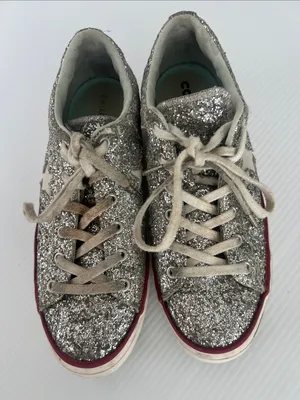 Converse X Chiara Ferragni Glitter Platform Shoes Size 7 thumbnail 2