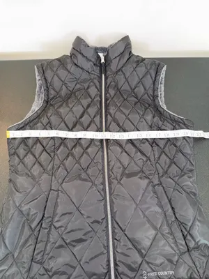 Free Country Women's Quilted Full Zip Vest Black Sherpa Lined Size L thumbnail 5
