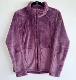 BURTON Dryride Plush Fleece Zip Up Jacket Mauve Purple High Loft | Size Medium thumbnail 1