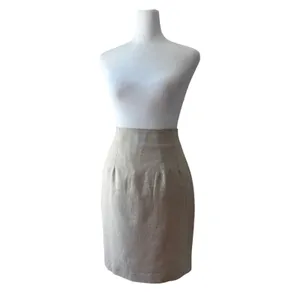 Vintage ‘90s LA City Paris Beige Linen Blend Knee Length Pencil Skirt thumbnail 4