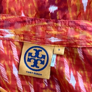 Tory Burch Tunic Orange sequined bright blouse‎ top shirt size 8 thumbnail 4