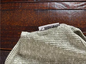 Gymshark Slounge Khaki Green Ribbed Cropped Tank with Drawstring thumbnail 4