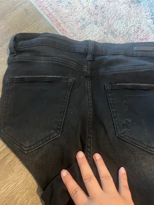Risen Black Distressed Straight-Leg Jeans size 30 thumbnail 7