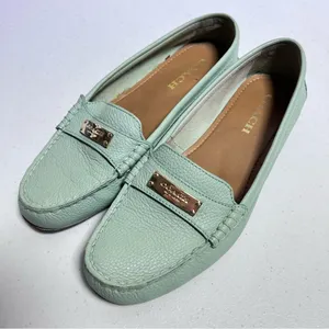 Coach Fredrica Aqua Blue Leather Driving Loafers thumbnail 2