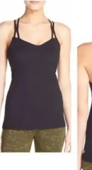 ZELLA Jewel Strappy Back Workout Tank Built In Bra Size Medium thumbnail 1