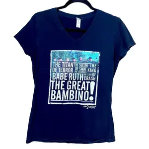 The Sandlot The Great Bambino Women's V-Neck T-Shirt Size Medium thumbnail 1