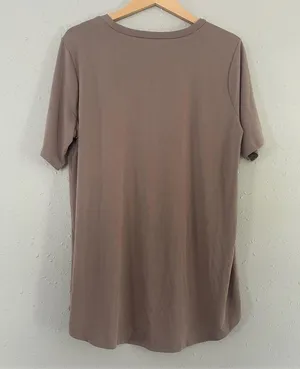 🦋 Zenana Outfitters Tan Brown Short Sleeve Tee T-Shirt Casual Lightweight Comfy thumbnail 4