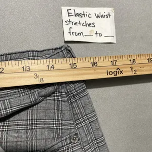 American Eagle Mom Straight Pants Size 14 Gray Plaid High Rise Preppy Trousers thumbnail 13