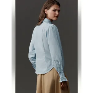 Anthropologie Maeve Necktie Oxford Buttondown Shirt thumbnail 3