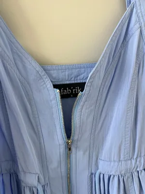 fab'rik Powder Blue Zip-Front Sundress thumbnail 3