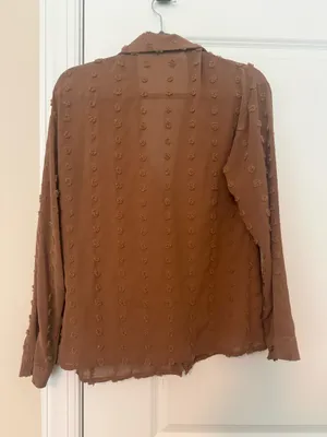 Amazon Brown Button Up Blouse thumbnail 3