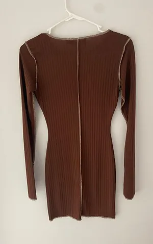 ASOS Bodycon Brown Dress • Size 2 thumbnail 3