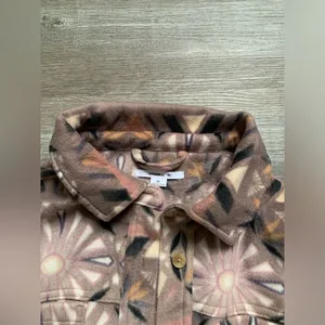 O’Neill Super Fleece Flannel Pattern Floral Multi Color Pink Purple Soft Size M thumbnail 3