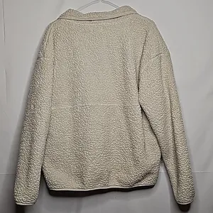 Skims fleece quarter zip cozy pull over white sweatshirt sz Large thumbnail 9