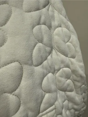 BDG Cream Quilted Hooded Zip-Up Sweatshirt thumbnail 8