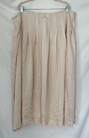 NWT Montgomery Post Pleated Midi Skirt Plus Size 3X Nude Cream thumbnail 1