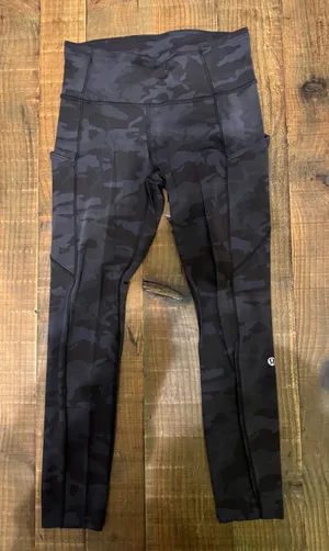 Lululemon Fast and Free High-Rise Tights Black Camo 4 thumbnail 1