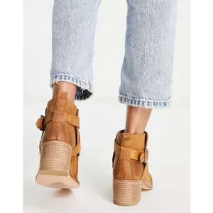 New! Free People Back Loop Heeled Ankle Boot Leather Pointed Toe Bootie Sz‎ 8 thumbnail 4
