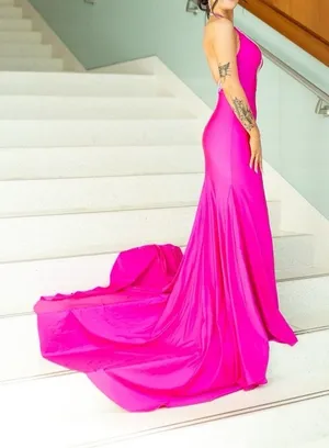 Johnathan Kayne Hot Pink Prom Dress thumbnail 1