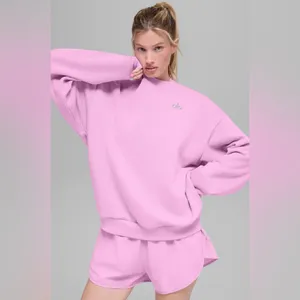 ALO Yoga NWT Accolade Crewneck Pullover Candy Heart Pink Size M SOLD OUT thumbnail 2