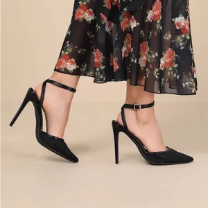 Lulus Louize Black Embroidered Ankle-Strap Heels thumbnail 2