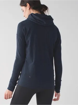 Lululemon Stress Less Hoodie Heathered Naval Blue Size 12 thumbnail 9