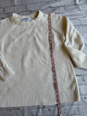 Old Navy Fisherman White Knit Pullover Preppy Sweater Unisex Small Tennis READ thumbnail 2